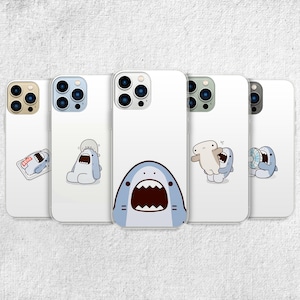 Cute Shark Phone Case - Fish Seal Aesthetic Funny Art Cover fit for iPhone, Samsung and Google Pixel
