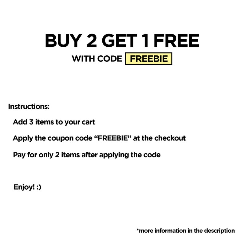 BUY 2 GET 1 FREE
Instructions:
Add 3 items to your cart
Apply the coupon code FREEBIE; at the checkout
Pay for only 2 items after applying the code
Casqus