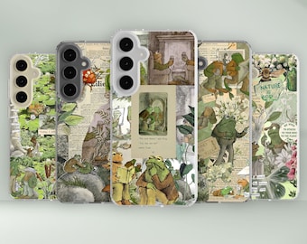 Frog and Toad Phone case for Samsung - Green Aesthetic Cover for S25 Ultra S24 Plus S23 S22 S21 FE Galaxy Note 20 A55 A16 A15 A56 A14