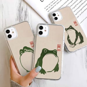 Japanese Frog Phone Case - Matsumoto Hoji Grumpy Toad Artwork fit for iPhone 16 Pro Max 15 14 13 12 11 Plus, Samsung S24 Ultra S23 S22 S21