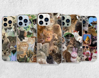 Funny Cat Phone Case - Cute Meme Kitty Cover for iPhone 15 Pro Max, 14, 13, 12, 11, Xr, X, 8, 7 Plus, Samsung S23 Ultra, S22, S21, S20 Note