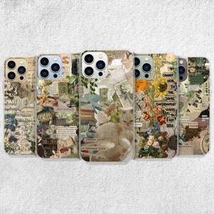 Cottagecore Aesthetic Phone Case - Scrapbook Artwork fit for iPhone 15 Pro Max 14 13 12 11 Xr X 8 Plus Samsung S23 Ultra S22 S21 S20