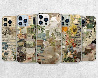 Cottagecore Aesthetic Phone Case - Scrapbook Artwork fit for iPhone 15 Pro Max 14 13 12 11 Xr X 8 Plus Samsung S23 Ultra S22 S21 S20