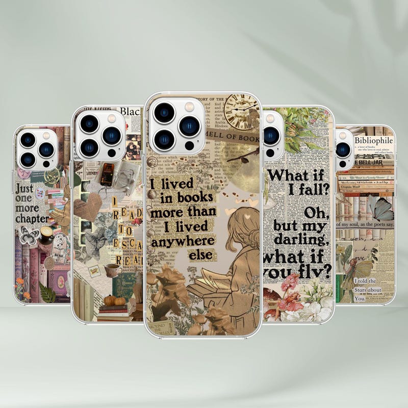 📚Free Personalization📚 Book Reader Phone Case - Bookscrap Booktok Gift Cover for iPhone, Samsung and Google Pixel