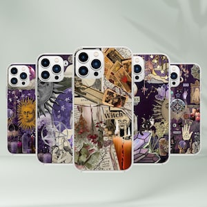 Witchy Aesthetic Phone Case - Tarot Stars Art Cover for iPhone 16 Pro Max 15 14 13 12 11 Plus, Samsung S25 Ultra S24 S23 S22