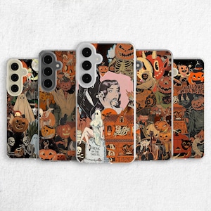 Halloween Phone Case for Samsung - Spooky Horror Movie Art fit Cover for S25 Ultra S24 Plus S23 S22 S21 FE Galaxy Note 20 A55 A16 A15 A56