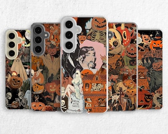 Halloween Phone Case for Samsung - Spooky Horror Movie Art fit Cover for S25 Ultra S24 Plus S23 S22 S21 FE Galaxy Note 20 A55 A16 A15 A56