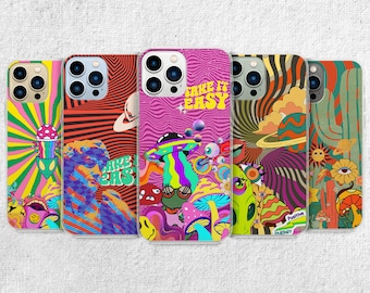 Psychedelic Y2K Phone Case - Retro Trippy Freaky 90s 80s Artwork fit for iPhone 15 Pro Max 14 13 12 11 Xr X 8 Plus Samsung S24 Ultra S23 S22