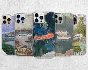 Claude Monet Aesthetic Phone Case - Painting Artwork fit for iPhone 15 Pro Max 14 13 12 11 Xr X 8 7 Plus, Samsung S24 Ultra S23 S22 S21
