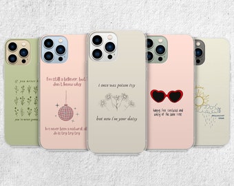 Aesthetic Swift Phone Case - Folklore Taylor Song Lyrics fit for iPhone 15 Pro Max 14 13 12 11 Xr X 8 Plus Samsung S23 Ultra S22 S21 S20