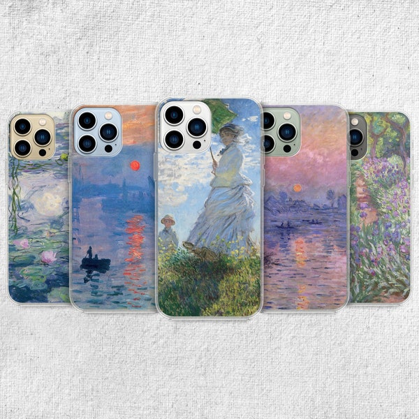 Claude Monet Phone Case - Painting Artwork fit for iPhone 15 Pro Max, 14, 13, 12, 11, Xr, X, 8, 7 Plus, Samsung S23 Ultra, S22, S21, S20