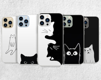 Funny Cat Phone Case - Aesthetic Kitty Art Meme Cover fit for iPhone, Samsung and Google Pixel