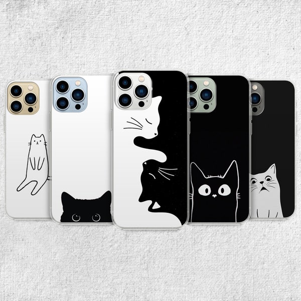 Funny Cat Phone Case - Aesthetic Kitty Art Meme Cover fit for iPhone, Samsung and Google Pixel