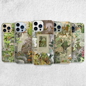 Frog and Toad Phone Case - Green Aesthetic Cover for iPhone 15 Pro Max, 14, 13, 12, 11, Xr, X, 8, 7 Plus, Samsung S23 Ultra, S22, S21, S20