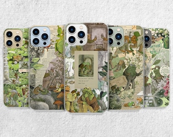 Frog and Toad Phone Case - Green Aesthetic Cover for iPhone 15 Pro Max, 14, 13, 12, 11, Xr, X, 8, 7 Plus, Samsung S23 Ultra, S22, S21, S20