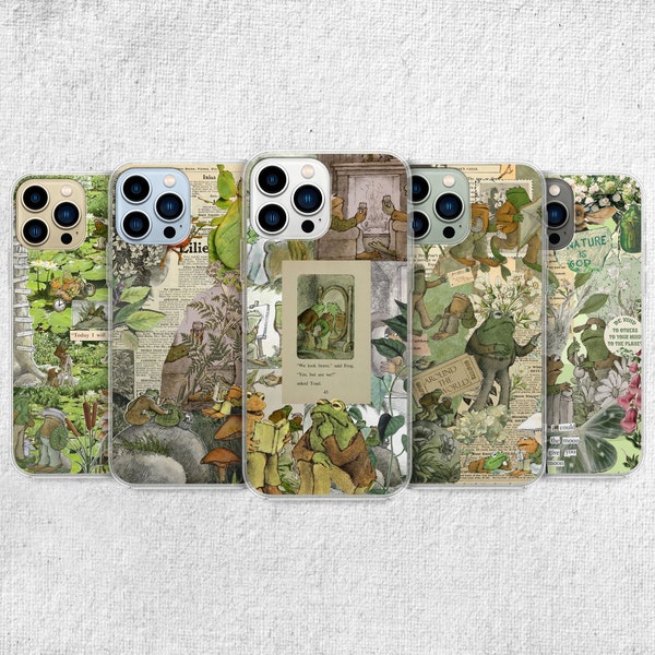 Frog and Toad Phone Case - Green Aesthetic Cover for iPhone 15 Pro Max, 14, 13, 12, 11, Xr, X, 8, 7 Plus, Samsung S23 Ultra, S22, S21, S20