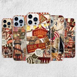 Circus Aesthetic Phone Case - Clown Freak Show Creepy Cover fit for iPhone 16 Pro Max 15 14 13 12 11 Plus, Samsung S24 Ultra S23 S22 S21 S20