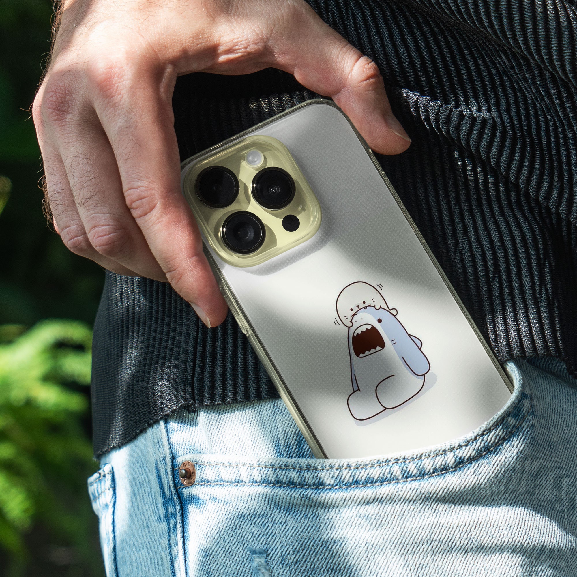 Cute Shark Phone Case - Fish Seal Aesthetic Funny Art Cover