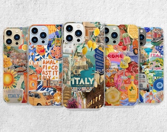 Italy Summer Phone Case - Amalfi Coast Trip Citrus Collage Case for iPhone, Samsung and Google Pixel