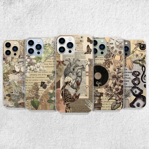 Scrapbook Phone Case - Junk Journal Book Artwork fit for iPhone 16 Pro Max 15 14 13 12 11 Plus, Samsung S24 Ultra S23 S22 S21 S20