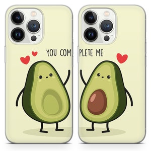 Cute Avocado Couple Matching Phone Case - Anniversary Gift fit for iPhone 15 Pro Max, 14, 13, 12, 11 Plus, Samsung S23 Ultra, S22, S21, S20