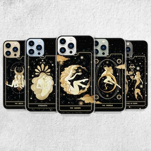 Tarot Card Phone Case - Gothic Witch Zodiac Cover for iPhone 15 Pro Max, 14, 13, 12, 11, Xr, X, 8, 7 Plus, Samsung S23 Ultra, S22, S21, S20