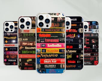 Retro Horror VHS Phone Case - Halloween Vintage Artwork for iPhone 16 Pro Max 15 14 13 12 11 Plus Samsung Galaxy S25 Ultra S24 S23 S22