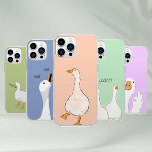 Funny Goose Phone Case - Cute Duck Meme Animal Art Cover for iPhone 16 Pro Max 15 14 13 12 11 Plus, Samsung S24 Ultra S23 S22 S21 S20