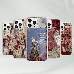 Love Bookscrap Phone Case - Book Reader Art Gift Cover for iPhone 16 Pro Max 15 14 13 12 11 Plus, Samsung S25 Ultra S24 S23 S22 S21 S20