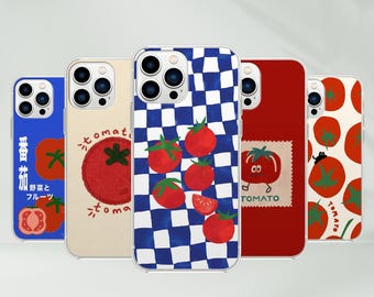 Red Tomato Phone Case - Aesthetic Vegetable Garden Art Cover for iPhone 16 Pro Max 15 14 13 12 11 Plus, Samsung S24 Ultra S23 S22 S21 S20