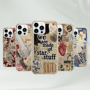 Bookscrap Aesthetic Phone Case - Book Reader Art Gift Cover for iPhone 16 Pro Max 15 14 13 12 11 Plus, Samsung S24 Ultra S23 S22 S21 S20