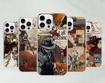 Cowboy Phone Case - Western Rodeo Wild West Artwork for iPhone 16 Pro Max 15 14 13 12 11 Plus Samsung Galaxy S25 Ultra S24 S23 S22