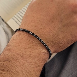 Thin Bracelet For Men • Handmade Braided Bracelet • Men&#39;s Chain Bracelet • 999 Silver Bracelet • Elegant Man Jewelry • Boyfriend Bracelet