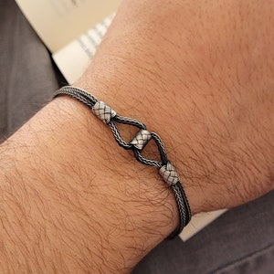 999 Silver Chain Bracelet • Handmade Minimalist Bracelet • Braided Silver Jewelry • Celtic Bracelet • Weave Bracelet • Gift For Boyfriend