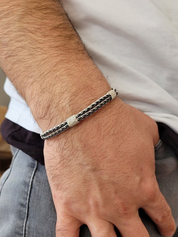 Handmade Sterling Silver Woven Bracelet • Unisex Celtic Vikings Jewelry