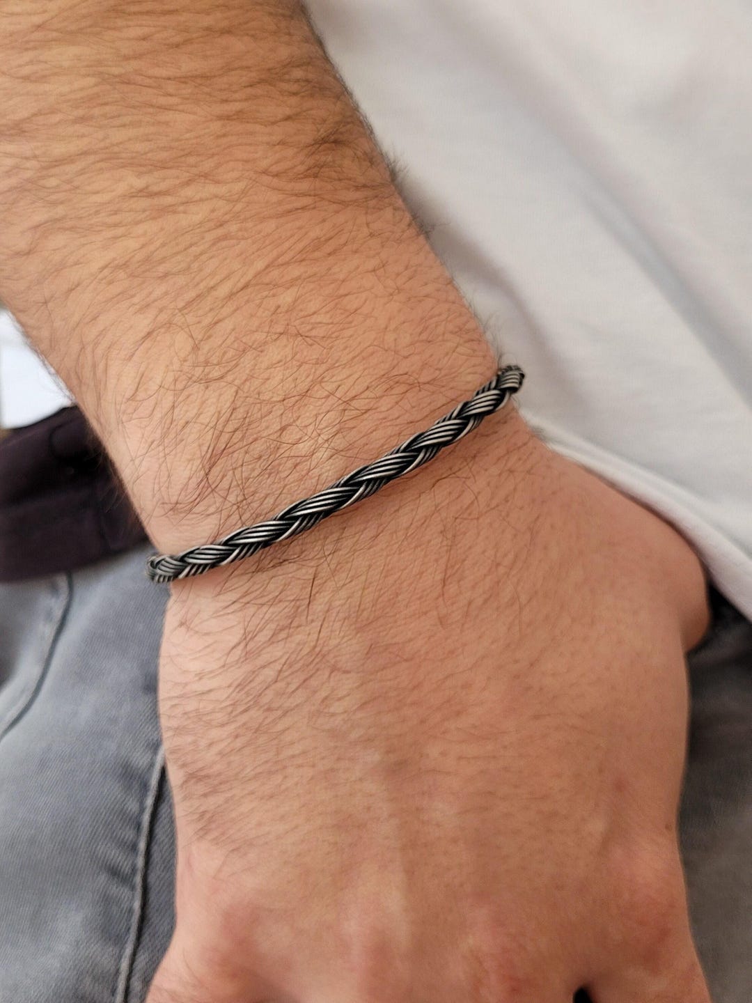 Buy Silver Foxtail Chain • Thin Men's Bracelet • Handmade Man
