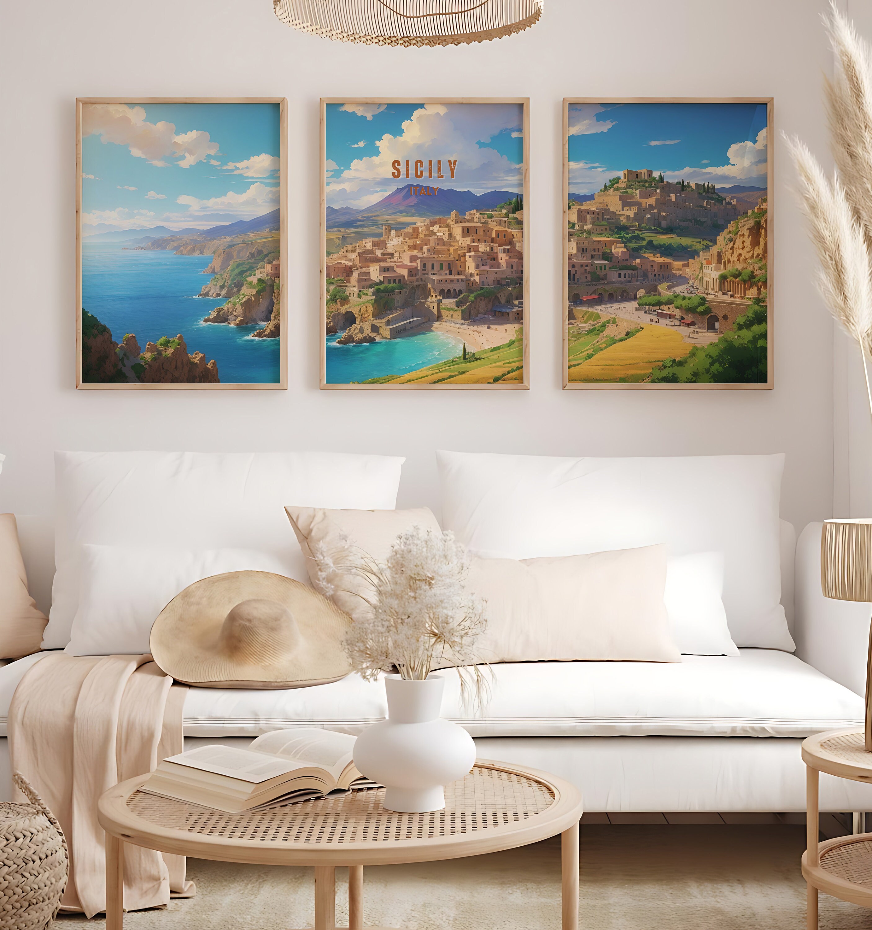 Sizilien Reise Druck Wandkunst Sizilien Italien Wand - Etsy.de