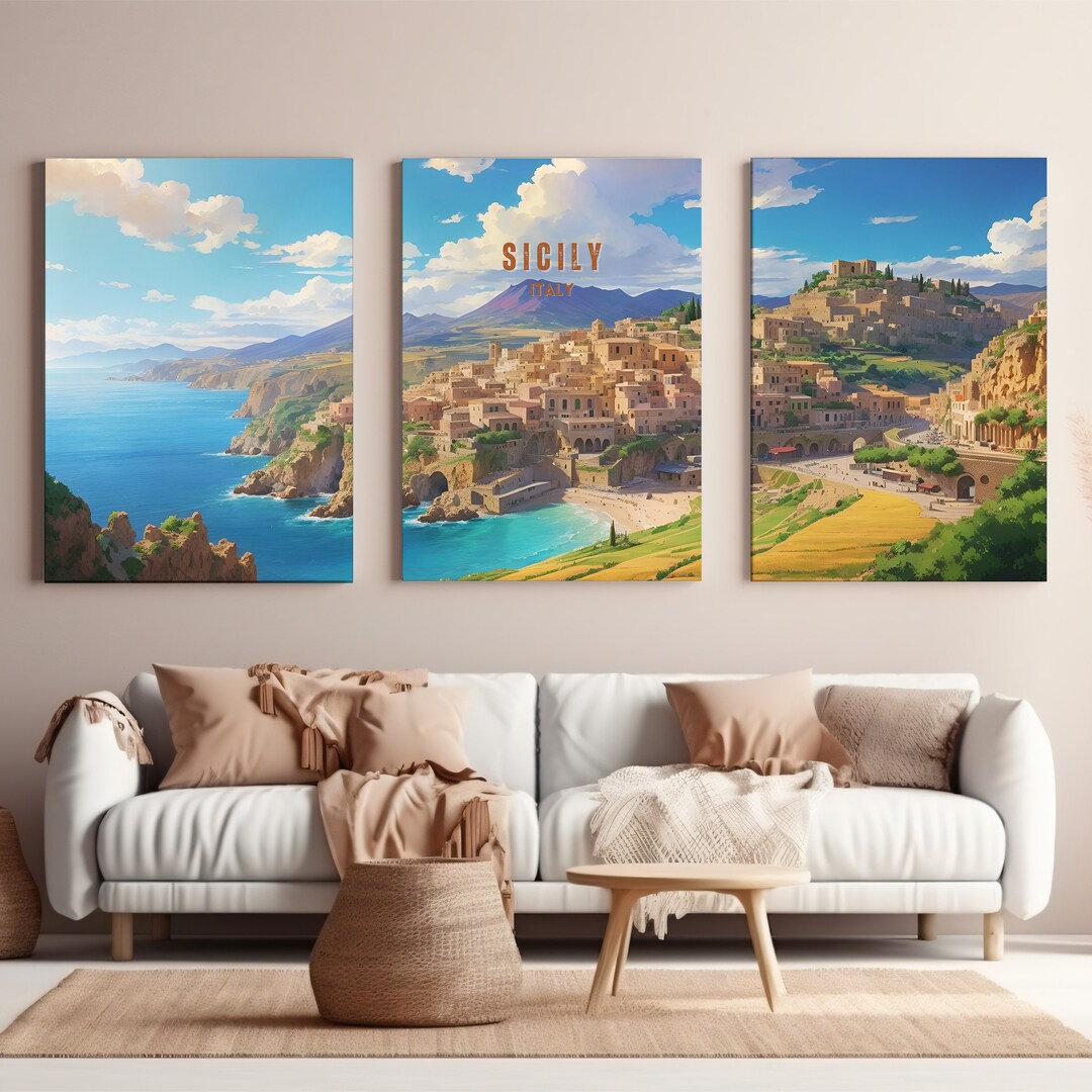 Sizilien Reise Druck Wandkunst Sizilien Italien Wand - Etsy.de