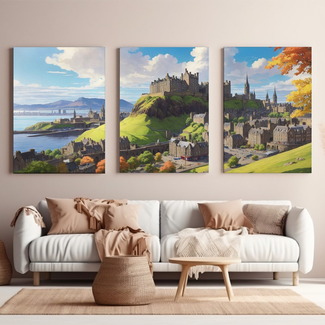 Edinburgh Cityscape Print Edinburgh Home Decor European City Art Print Edinburgh Wall Art