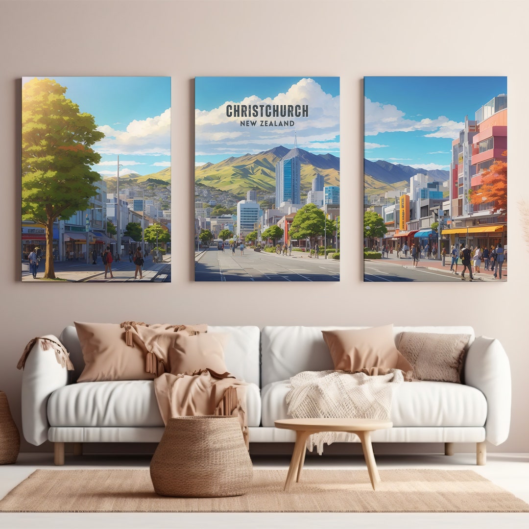 Christchurch Travel Print Wall Art Christchurch Wall Home Décor