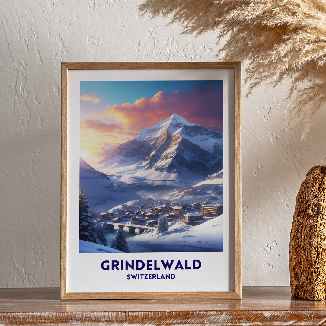 Grindelwald Print Grindelwald Home Décor Schweiz Art Print Etsy.de