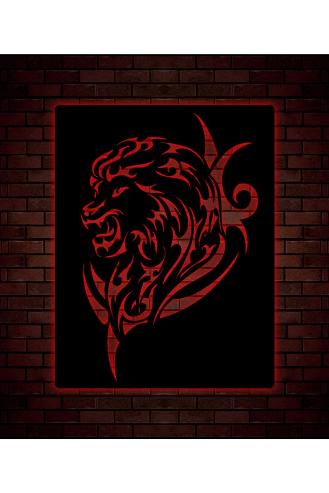 Lion Led Lighted Wooden Table Decor Home Artposter Game - Etsy