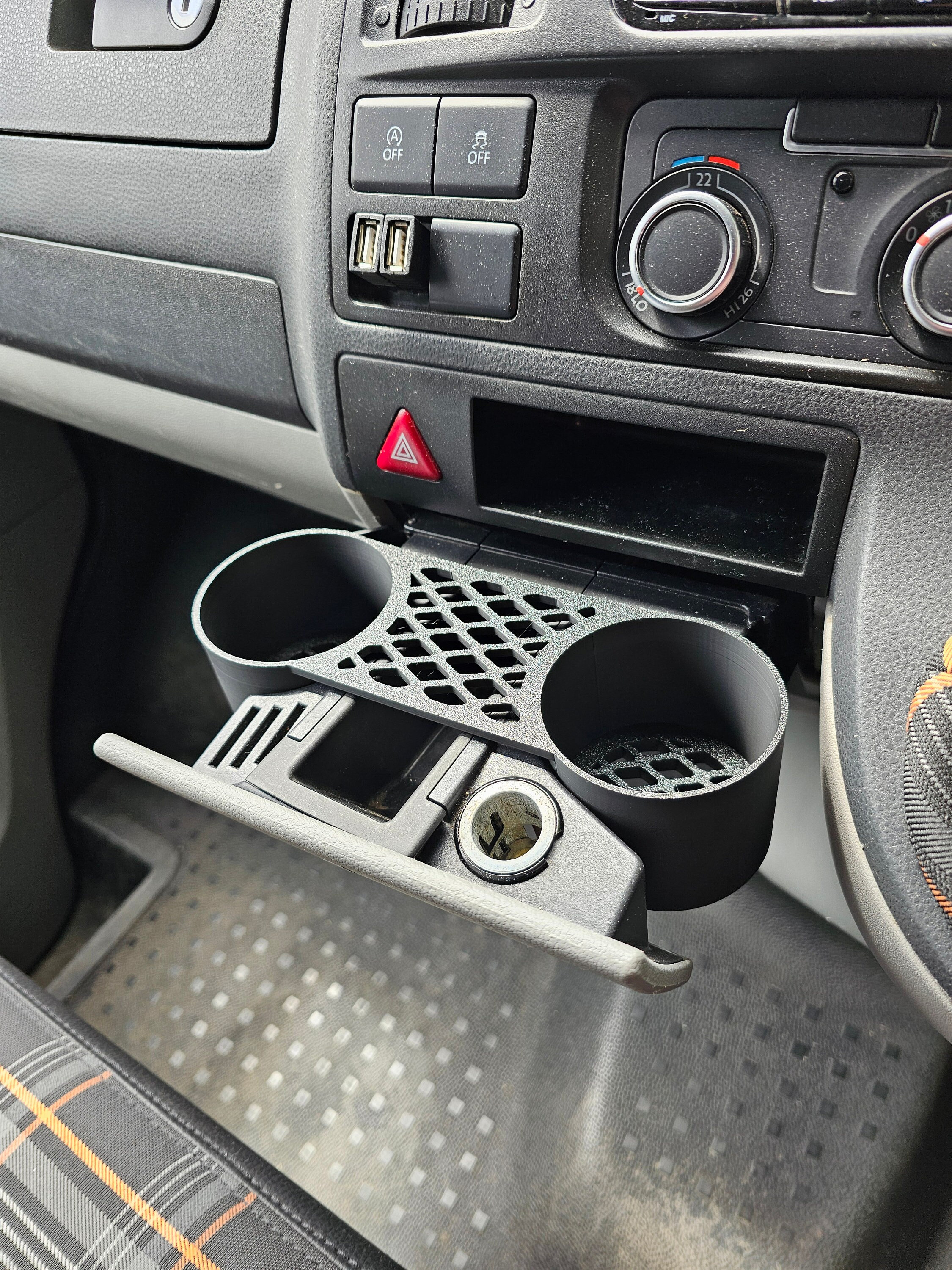 VW Volkswagen T5 T5.1 Transporter twin cup holder