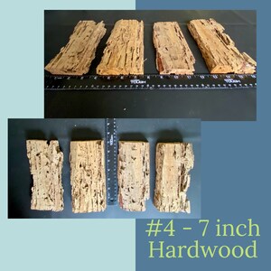 #4 Group of planks measuring 7 inches long and approximately 3 inches wide