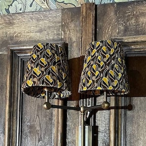 Pleated lampshade, velor lampshade, art nuovo shade, classic lampshade, velvet lampshade