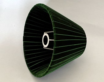 pleated green emerald lampshade E14, E27,clip, lamp shade for table lamp, lampshade for sconce, velvet lampshade