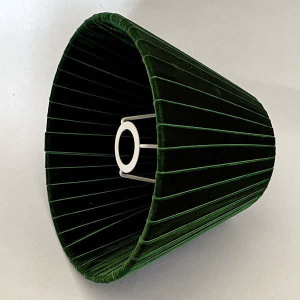 pleated green emerald lampshade E14, E27,clip, lamp shade for table lamp, lampshade for sconce, velvet lampshade