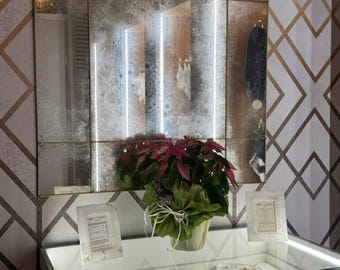 Antique-Style Stained Mirror, Vintage Wall Art