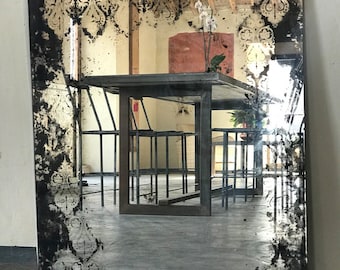 Specchio antico, specchio d'argento vintage fatto a mano, vecchio specchio 20"x28"