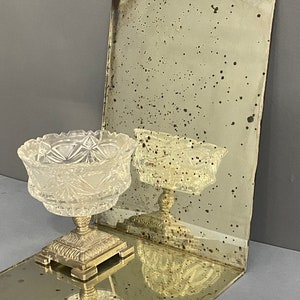 antique silver mirror Hand made, old mirror 8”x11” wall decor, antique mirror tile